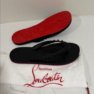 Christian Louboutin flip flops Donna flat in black size 41 new